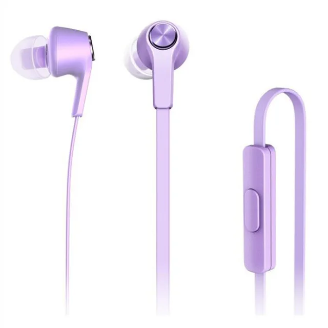 Purple Оригинальные наушники Xiao mi, цветная версия, наушники mi, 3,5 мм, в уши, проводное управление с mi C для huawei Xiaomi mi, Smartphon - Цвет: Purple