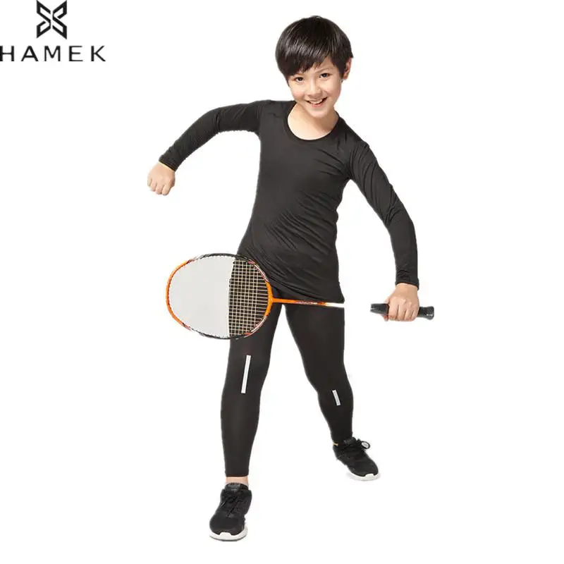 Комплекты для фитнеса и бега мальчиков из 2 предметов рубашка с длинным рукавом