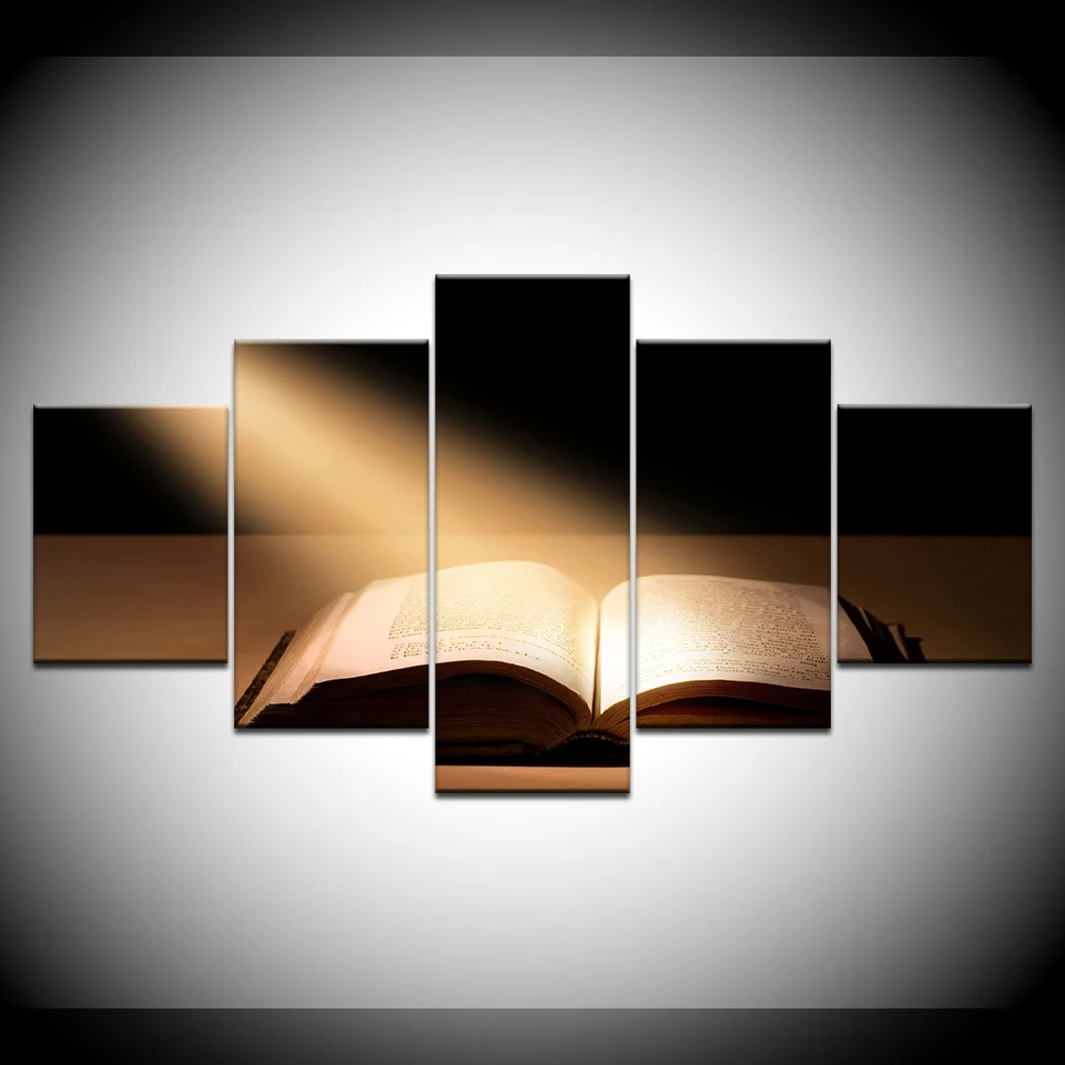 Картина на холсте солнце светит книге 5 шт. настенная живопись модульные обои