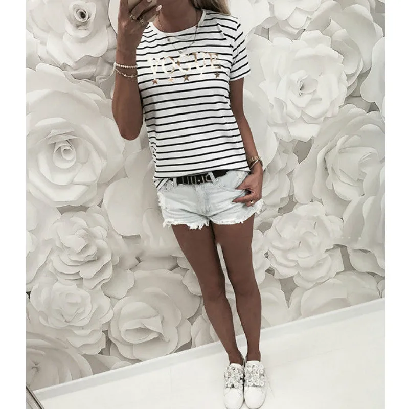 

Women'S Vogue Print T Shirt Solid Womens Letter Top Summer Short Sleeve Shirt Fashion Tshirt Cotton T Shirts Ladies Tee Female