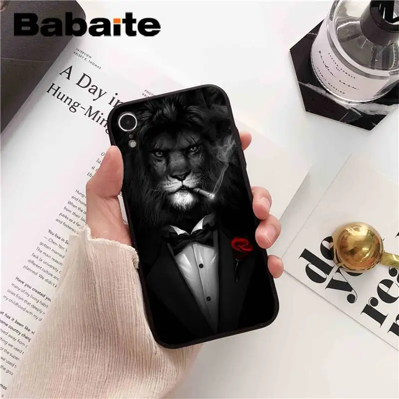 Babaite лев тигр Волк Шаблон Coque Оболочка Чехол для телефона для iPhone X XS MAX 6 6s 7 7plus 8 8Plus 5 5S SE XR 11 11pro 11promax
