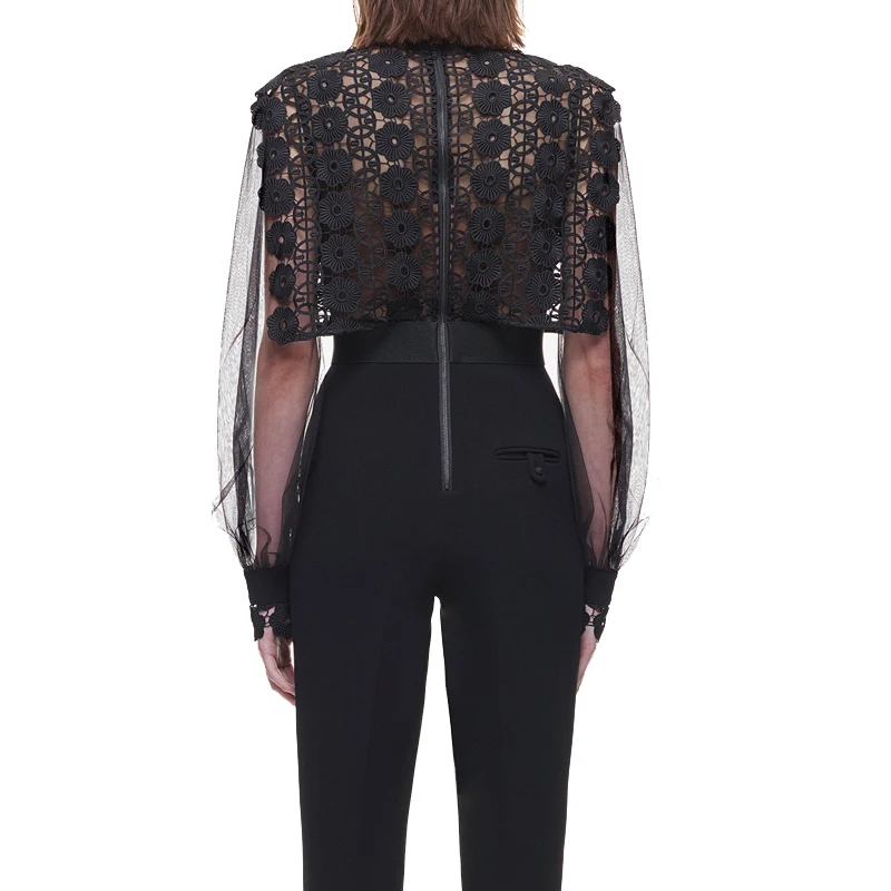 2018 Новый Брендовая Дизайнерская обувь шар рукав комбинезон женщина сетки