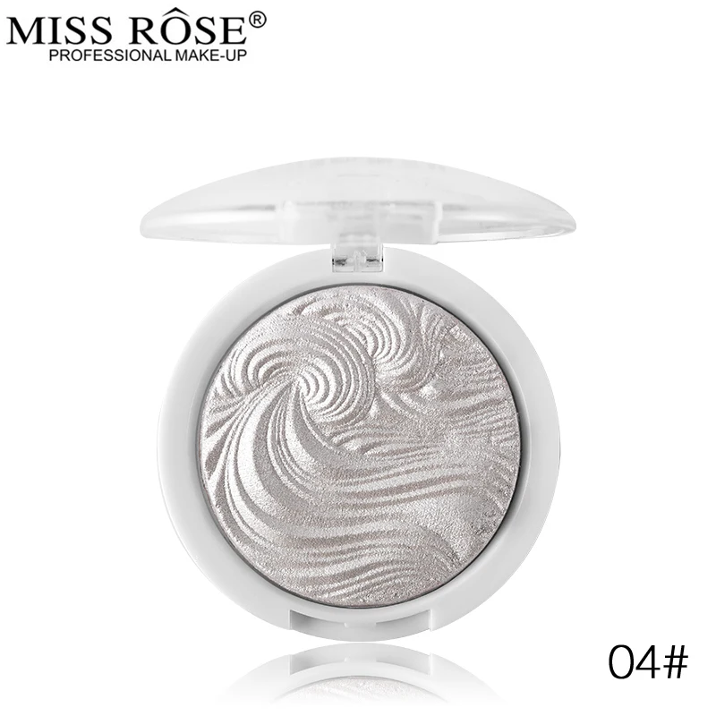 04 MISS ROSE бренд макияж для лица мерцающая пудра хайлайтер палитра основа для лица макияж бронзант, контур 12 цветов гладкая текстура - Цвет: 04