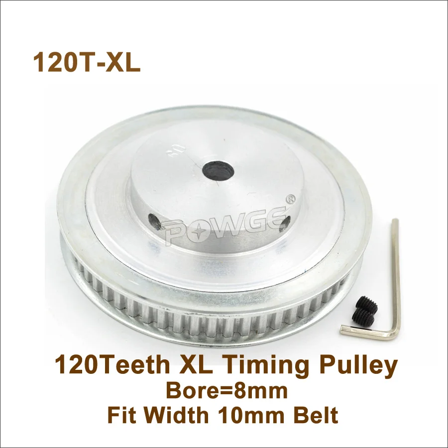 POWGE 120 зубьев XL зубчатый шкив диаметр 8 мм Fit W = 10 синхронный ремень T шкив|Шкивы| |