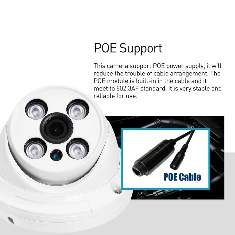 Водонепроницаемая камера видеонаблюдения POE FHD 1080 P 4 светодиодных блока 2 МП ONVIF