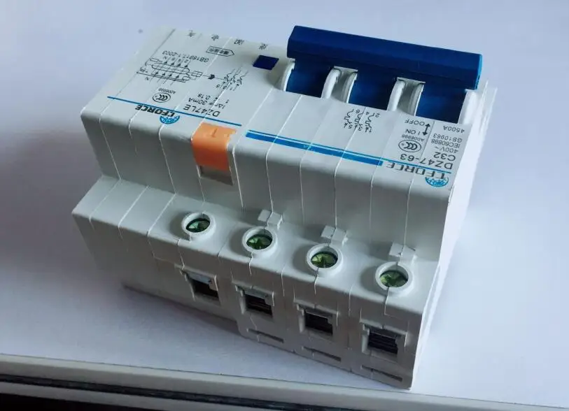 DZ47-63 DZ47LE 3P + N автоматический выключатель бытовой защита от утечки земли 16A 20A 25A 32A