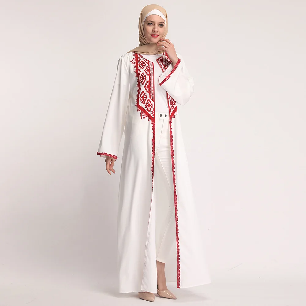 2019 белое элегантное мусульманское платье абайя для женщин кружевное Caftan Mmarocain