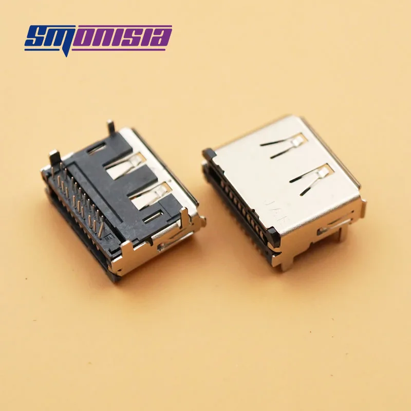 Smonisia 100 шт. 2 ряда 19pin совместимому с HDMI Женский розетки Тип 19Pin DIP угловой разъем |