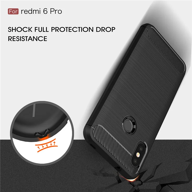 Противоударный чехол для телефона Xiaomi Redmi 6 6A Pro чехлы телефонов из углеродного