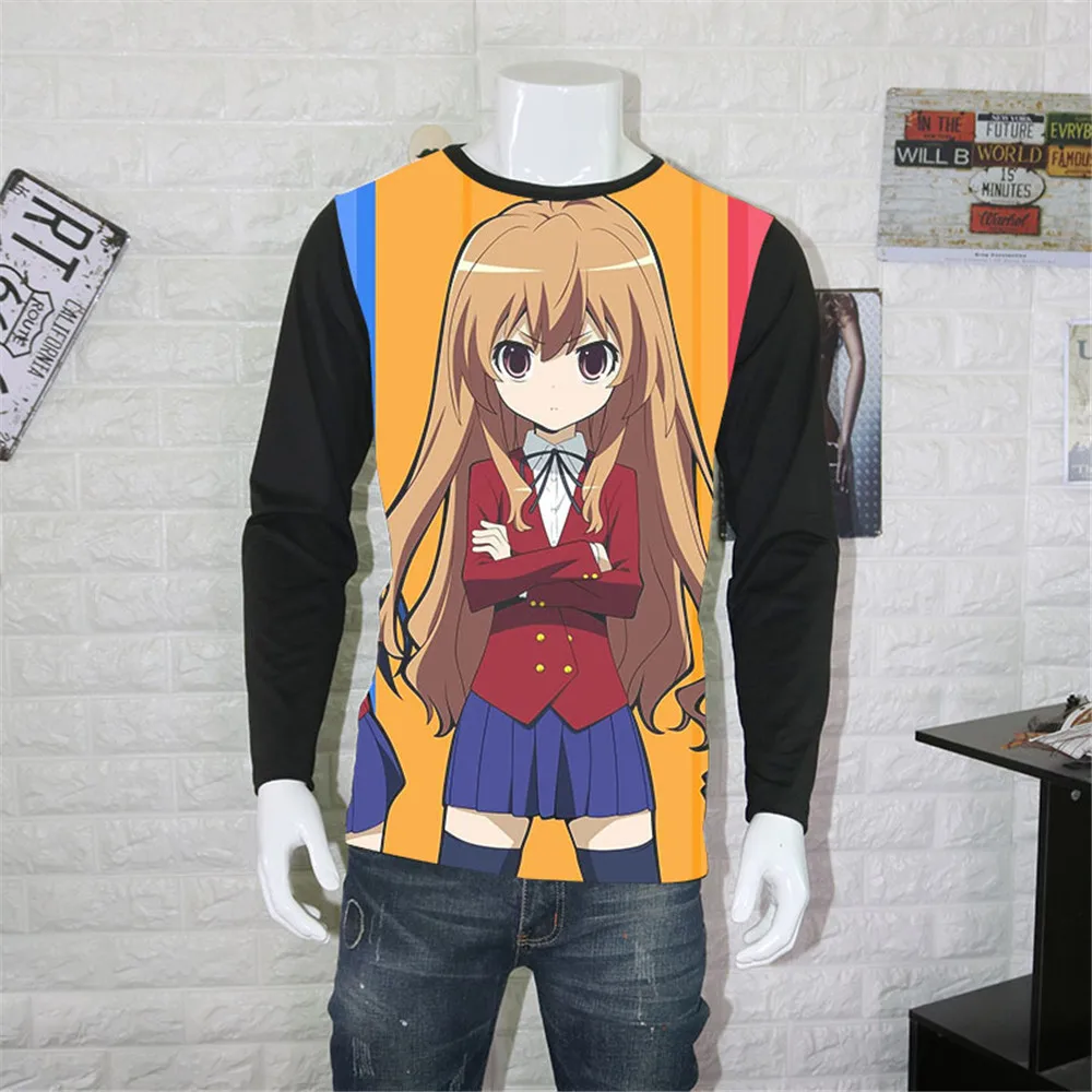 Косплей новый аниме Toradora Тигр дракон футболка мужская с длинным рукавом мода