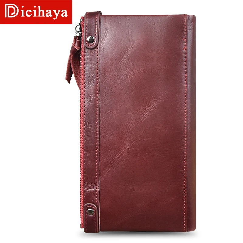 DICIHAYA, Длинные Роскошные Брендовые женские кошельки, двойная молния, натуральная кожа, кошелек, Женский кошелек, клатч, деньги, Женский кошелек, портмоне