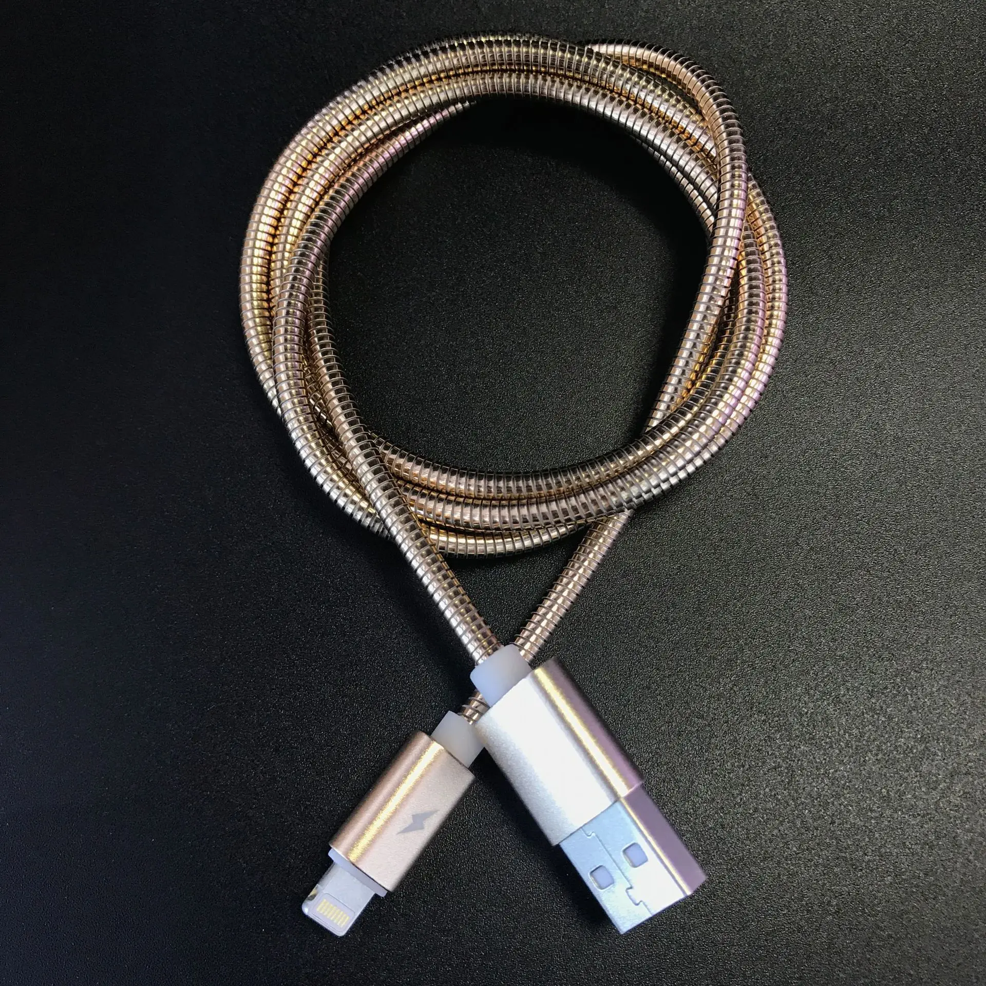 2.4A Быстрый 8pin type C mi cro USB кабель 1 м металлический пружинный кабель для передачи данных зарядное устройство для телефона для Xiaomi mi huawei samsung sony Iphone X Кабель