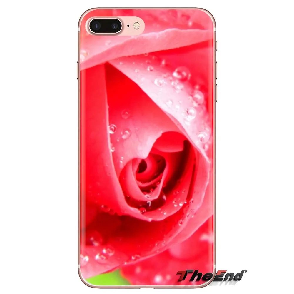 Мягкие прозрачные чехлы для sony Xperia Z Z1 Z2 Z3 Z5 compact M2 M4 M5 C4 E3 T3 XA huawei mate 7 8 Y3II Macro Red rose |