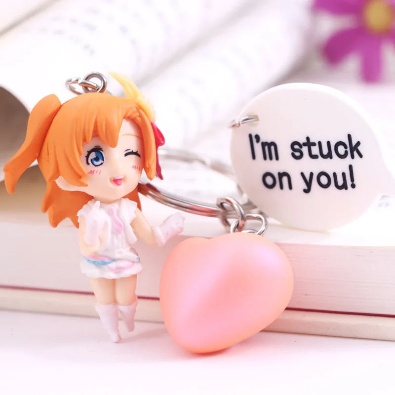 Kawaii аниме Love Live Keychain Honoka Kousaka Hanayo Koizumi Nico Yazawa Maki Nishikino Eli Ayase Подвески экшн-Фигурки