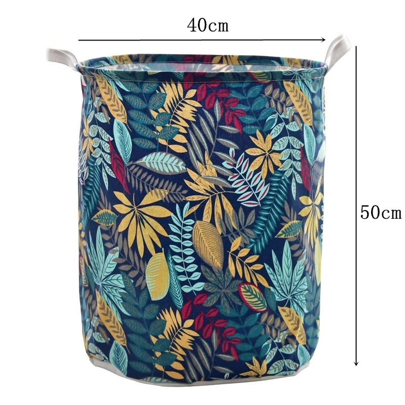 Новые корзины для грязной одежды 50*40 см, складные корзины для белья из хлопка и льна для игрушек, органайзер для бюстгальтера, корзины для хранения мелочей - Цвет: 1