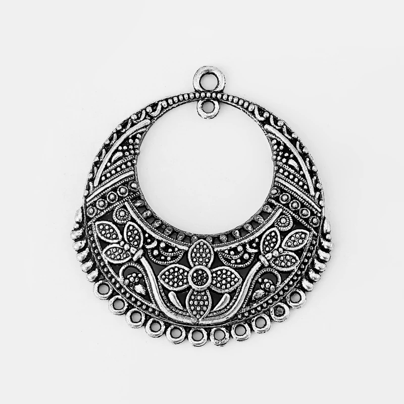 

10pcs Tibetan Silver Flower Flourishing Emboss Chandelier Charm Pendants For Boho Neckalce Earring DIY Jewelry Making Findings