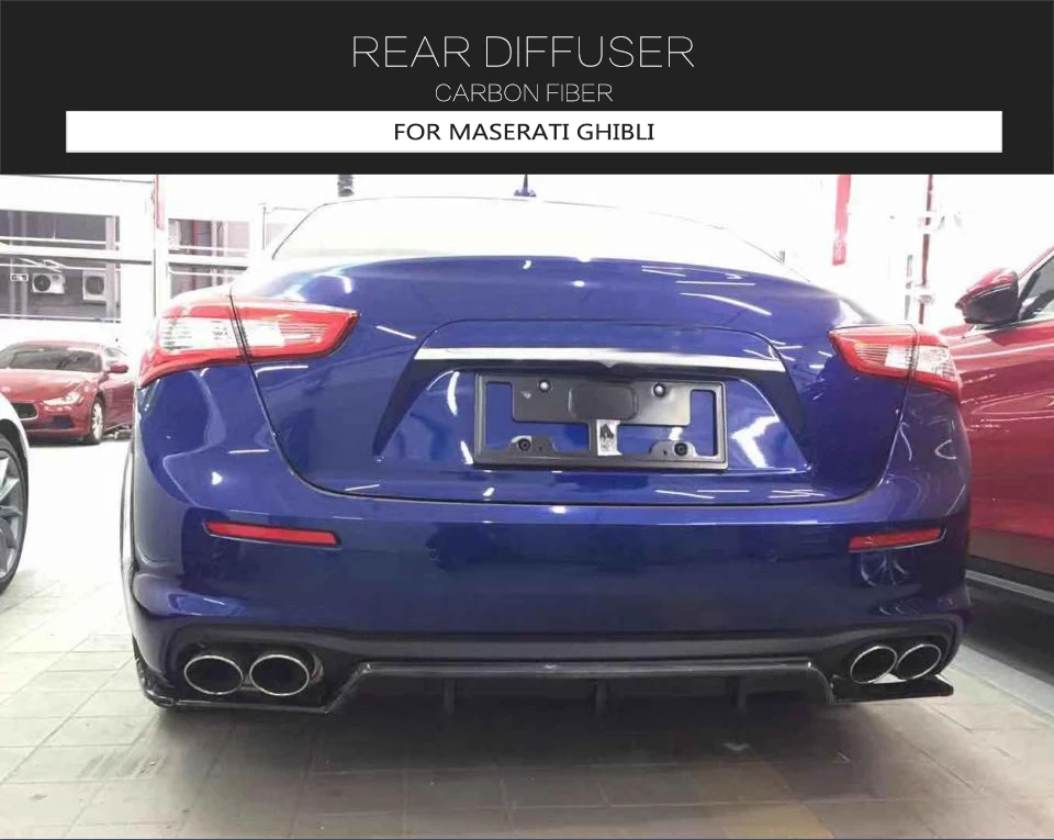 Задний бампер для губ для Maserati Ghibli база Седан 4-дверный карбоновый распылитель спойлер сплиттер фартук