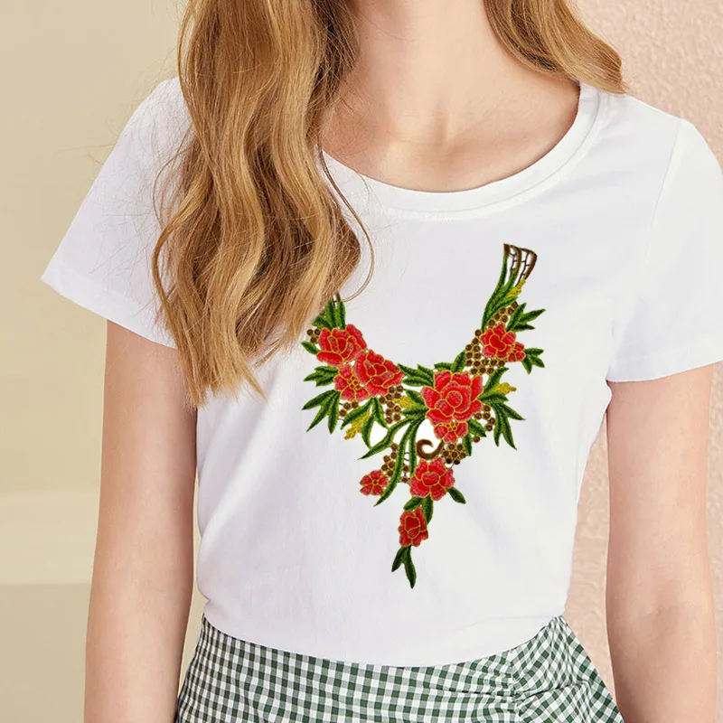 Новинка вышивка 3D в виде Розы воротник вырез аппликация сделай сам Декор куртка