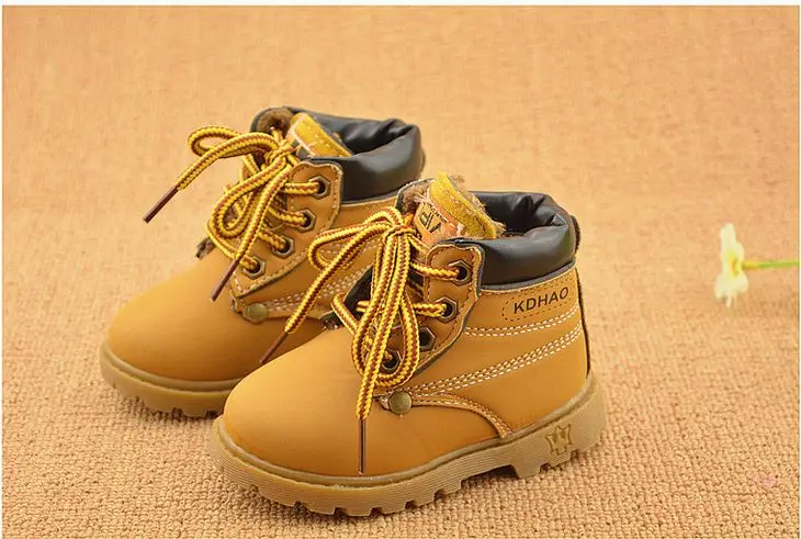 Ботинки для мальчиков и девочек обувь детские теплые ботинки на толстой