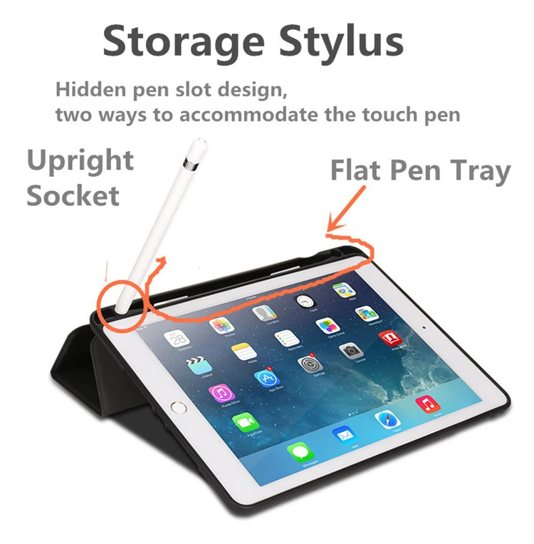 Магнитный умный чехол для iPad Pro 12 9 с держателем карандашей мягкий из
