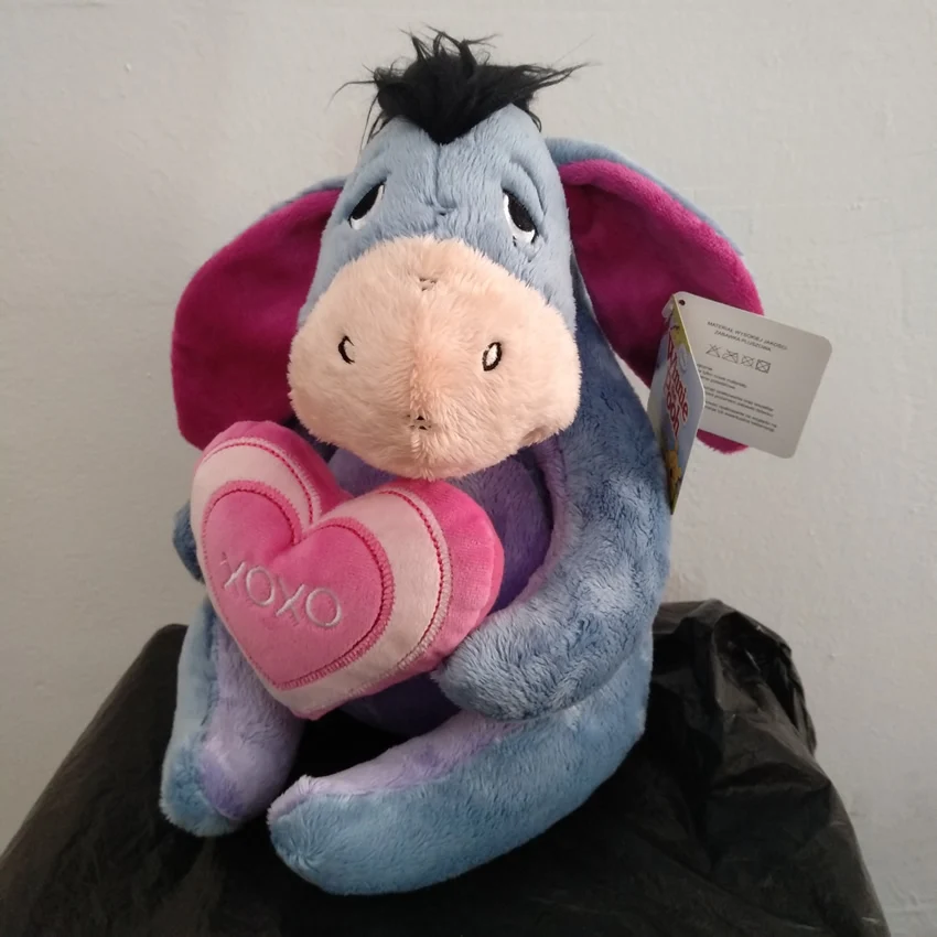 Сидя 28 см 2 стиля Disney Eeyore Ослик Мягкие игрушки Плюшевые животные держатель любви