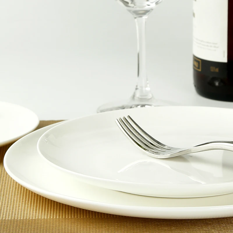 Western cutlery Cutlery Set steak plate white ceramic dish bone china 8/10 inch flat | Дом и сад