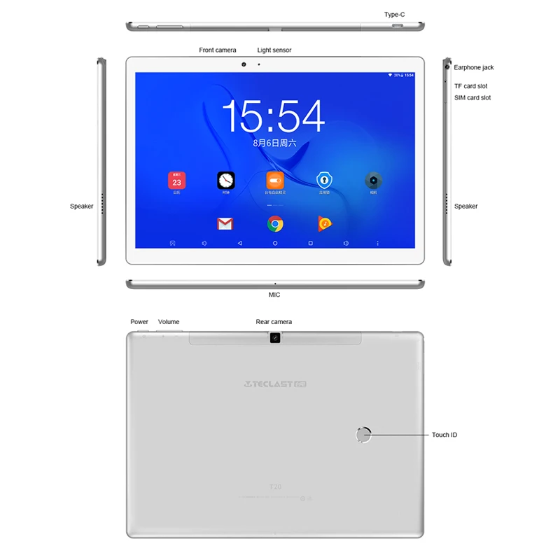 Teclast T20 Tablet PC 10 1 дюйма 2560*1600 helio X27 MT6797 Дека Core Android 7 0 4 GB Оперативная память 64 Гб