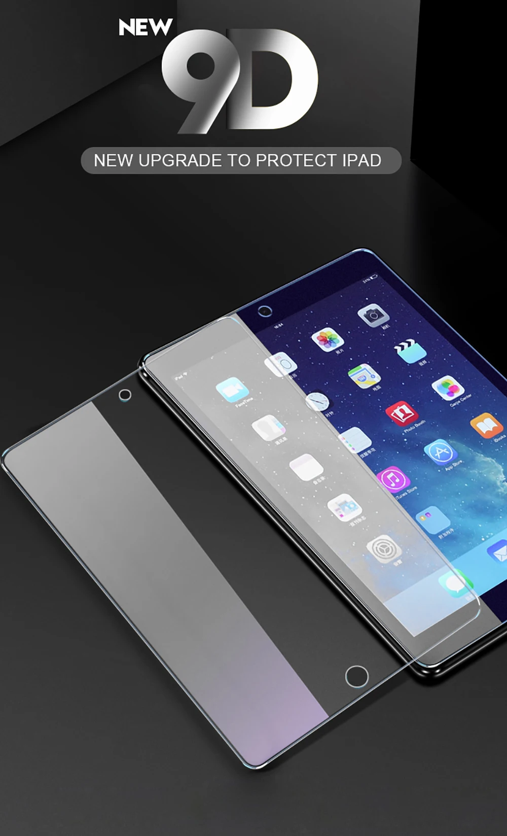 9D защита экрана с закругленными краями для iPad 10,2 mini 5 4 Air 3 2 1 Закаленное стекло пленка для iPad Pro 11 10,5 9,7