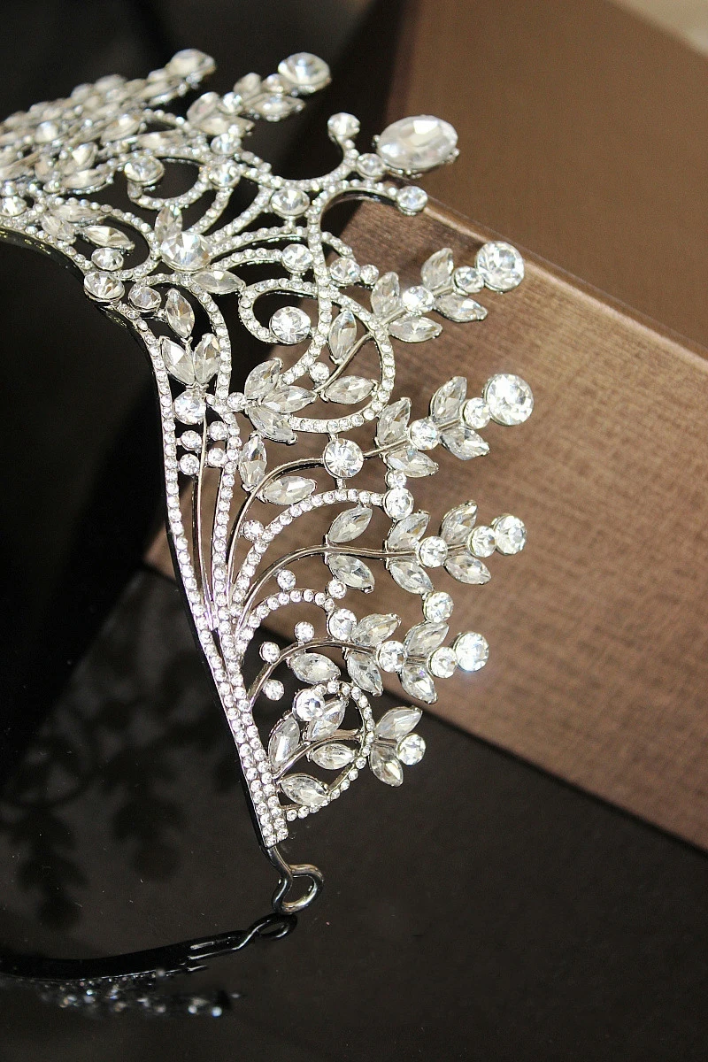 Himstory сверхбольших Кристалл Rhinestone тиары свадебные Украшения для волос Свадебные