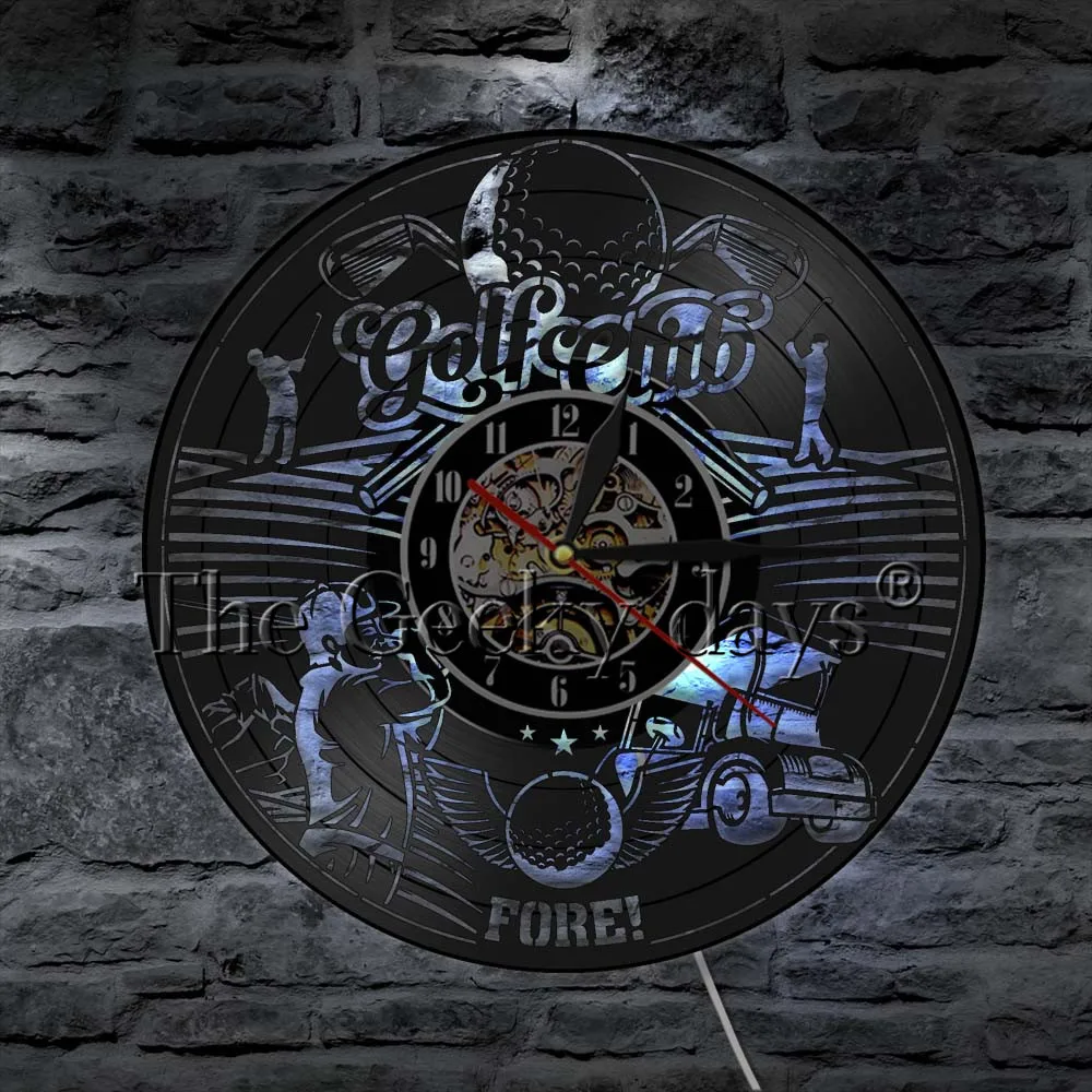 Гольф виниловая запись настенные часы клуб настенный Декор знак тихий кварцевый