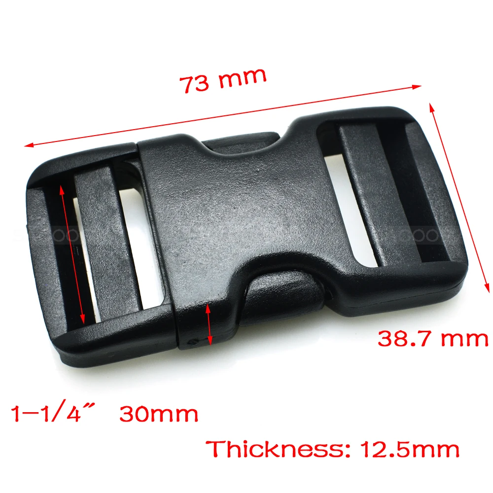 2pcs 1-1/4"(30mm) Plastic Flat Side Release Buckles Belt Buckle For Paracord Bracelets Outdoor Sport Bag Travel Bag Buckle