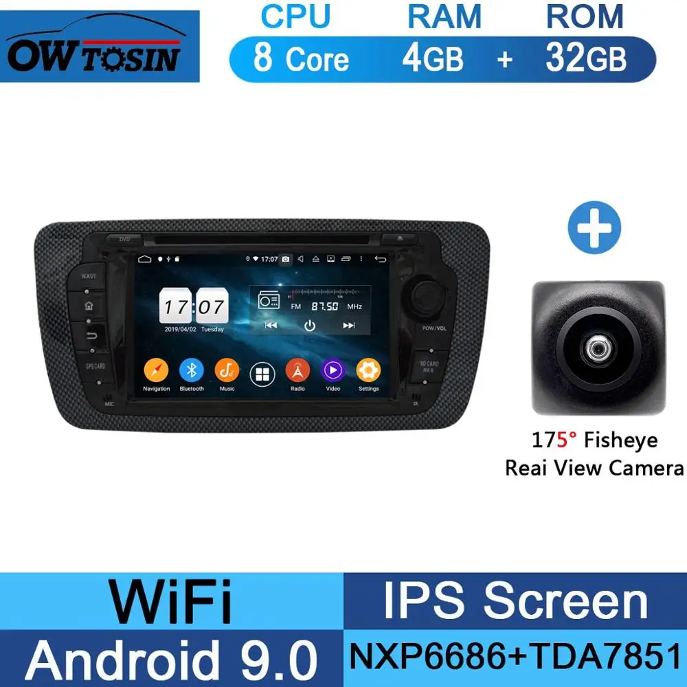 32G Fisheye Camera " ips 8 Core 4G+ 64G Android 9,0 автомобильный dvd-плеер для Seat Ibiza 2009 2010 2011 2012 2013 gps навигация радио DSP попугай BT - Цвет: 32G Fisheye Camera