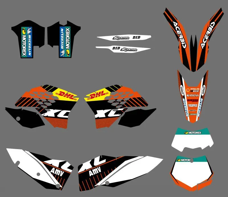 Наклейка для мотоцикла графические Деколи Для KTM SX SXF XC XCW EXC SMR XCRW 125 200 250 350 450 505 530 2008