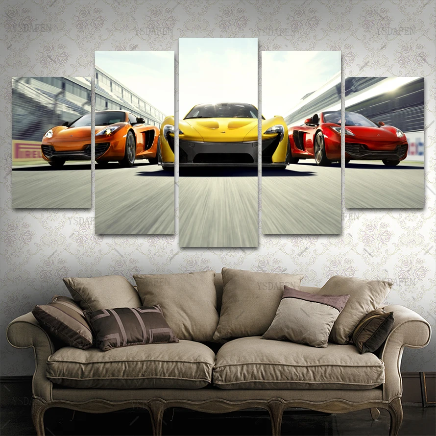 Op de muur HD Печать olieverf модульная фото постер для спортивного автомобиля добрый