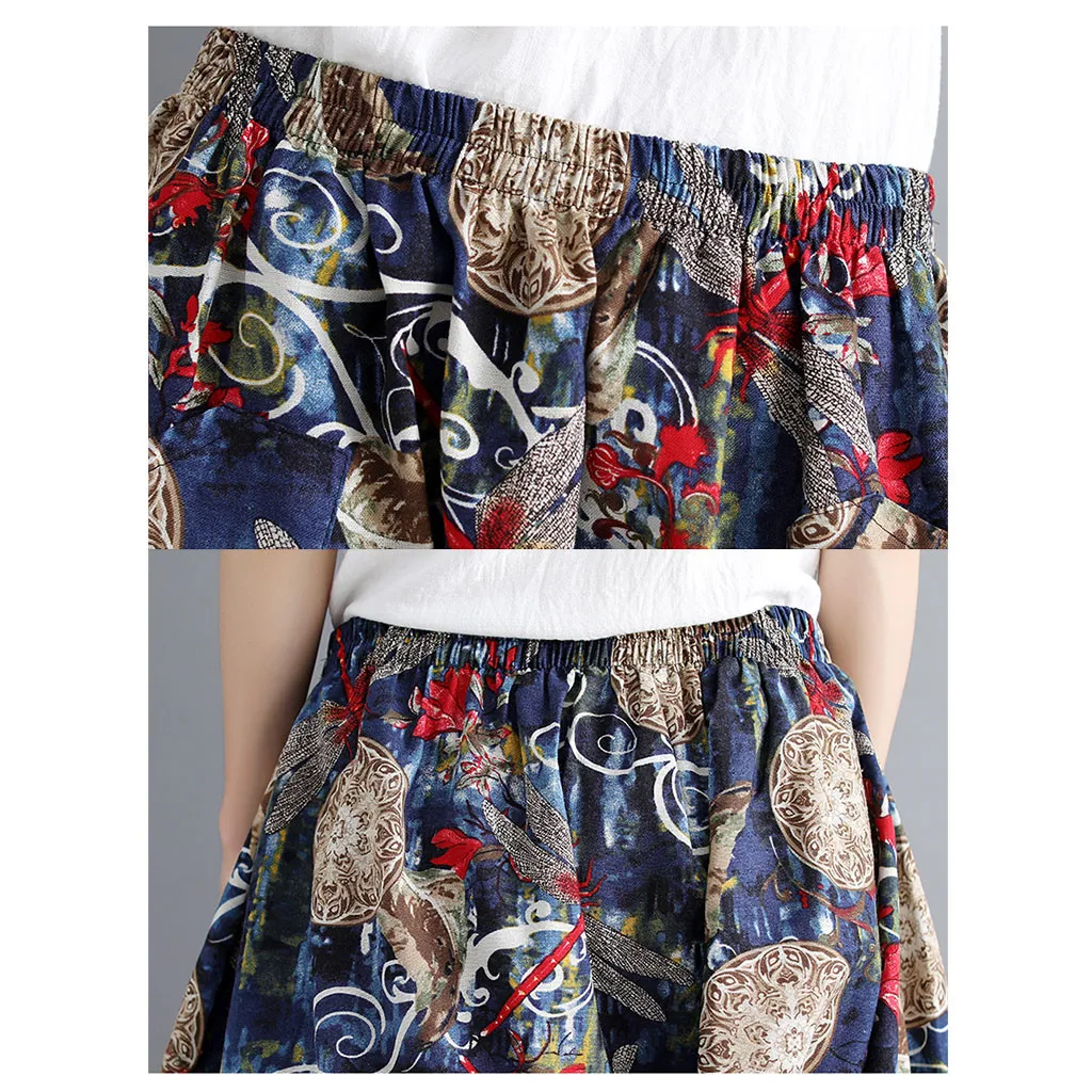 Womail, женские брюки, летняя мода, Boho, хиппи, для девушек, с принтом, свободные штаны, мешковатые брюки, высокая талия, длинные штаны, пляжные,, M531