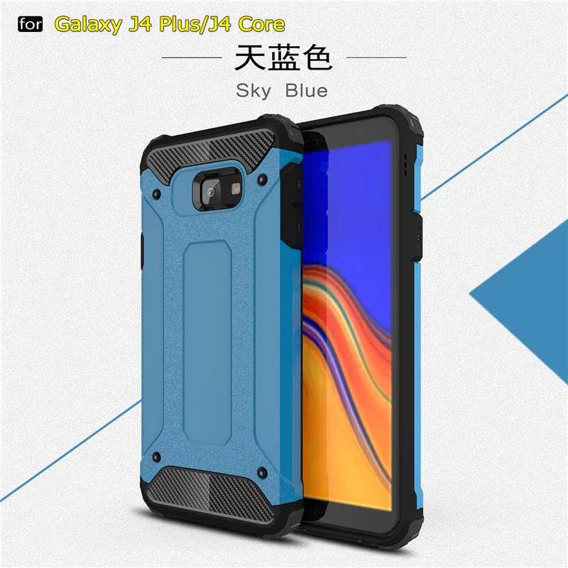 Бронированный чехол для Samsung Galaxy J4 Plus противоударный полный Чехол из