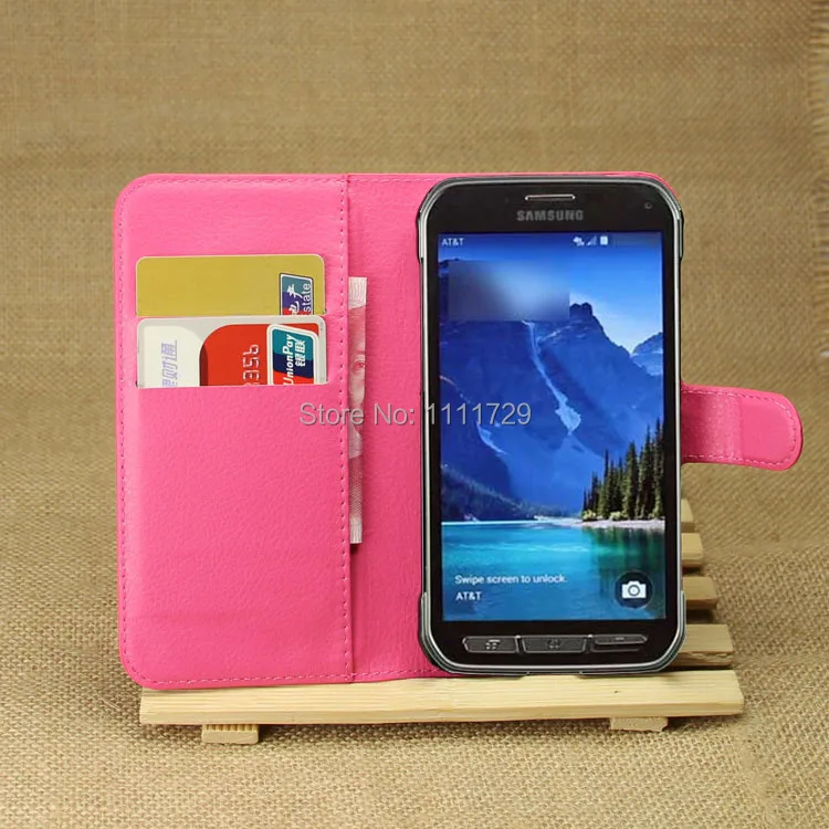 For Samsung GALAXY S5 Active G870 New Fashion Wallet Stand PU Leather Litchi Pattern Case Cover+Free Touch Pen |