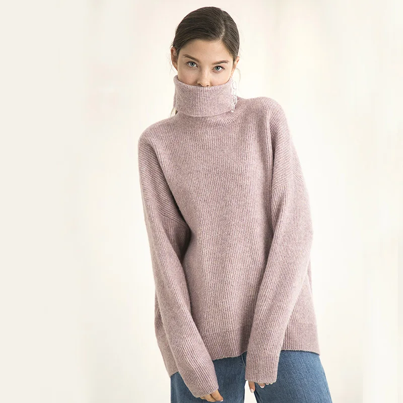 2018 Winter Women Sweaters Female Solid Casual Pullovers and Sweater Turtleneck Long Sleeve Thick Warm pull hiver femme Женская одежда