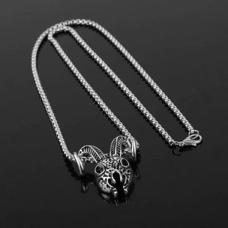 dongsheng Viking Theme Necklace African Tribes Sheep Head Skull Pendant Snake Chain Jewelry Accessories -30 | Украшения и