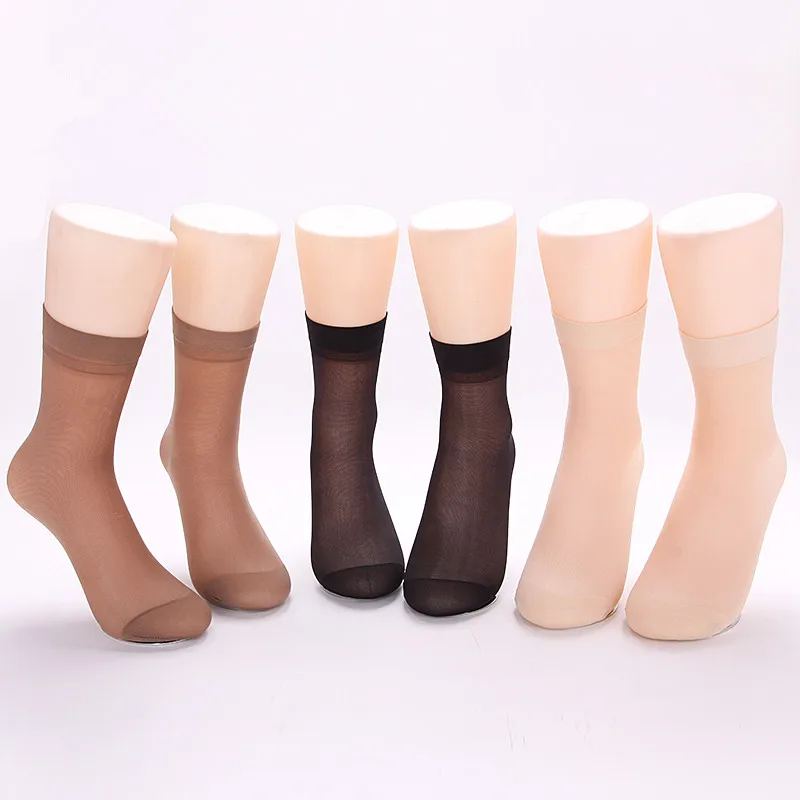 

20 Pairs Socks Fashion Women's Socks Crystal Thin Transparent Thin Silk Socks Women In Summer Sokken Vrouwen velvet