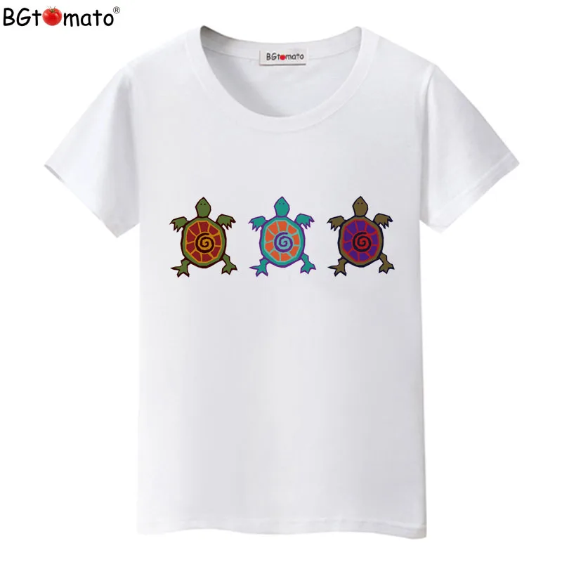 

1BGtomato футболка с принтом в виде черепахи ярких цветов, оригинальные брендовые качественные повседневные рубашки, летняя крутая одежда