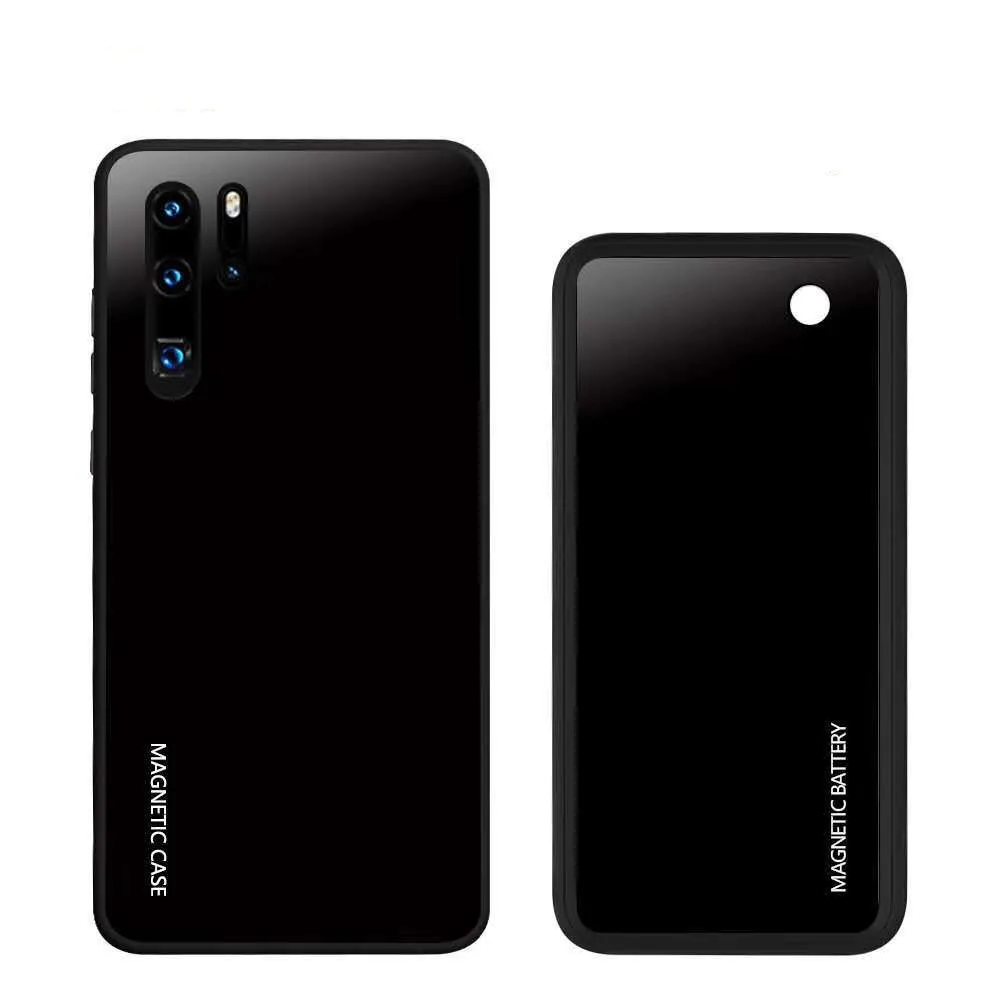 Black For P30 Pro Беспроводное магнитное зарядное устройство для huawei P30 Pro Портативный внешний аккумулятор чехол 5000 мАч Расширенный чехол для аккумулятора телефона - Цвет: Black For P30 Pro