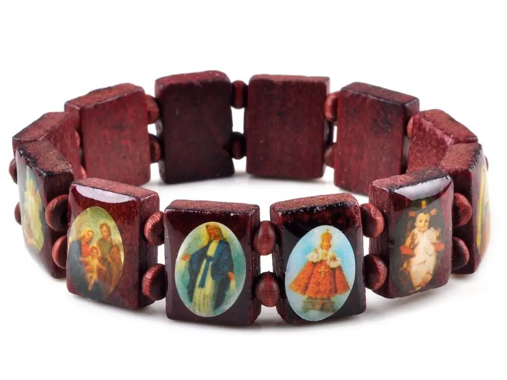 1pc Wholesale Bulk Fashion Wooden Jesus Bracelet Saints Rosary Religious | Украшения и аксессуары