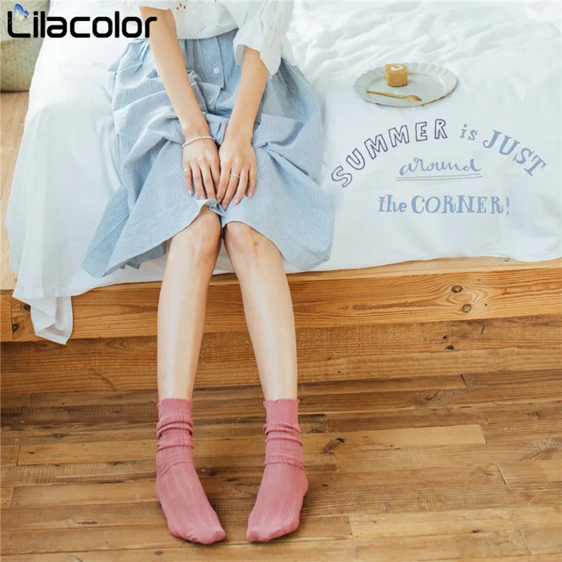 Женские носки 1 пара весенние лето 2019 однотонные с вырезами женские мягкие милые