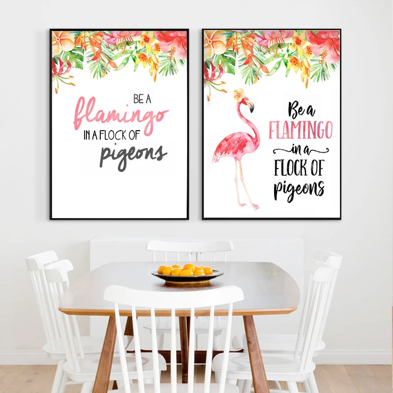 

Flamingo Wall Art Motivational Quote Canvas Posters Balloon Painting Pictures for Baby Room Decor Desert Landscape Art Prints