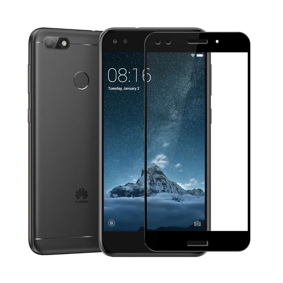 Полностью закрывающая Защитная стеклянная пленка для huawei y7 Y6 Y5 Y3 2017 защита экрана