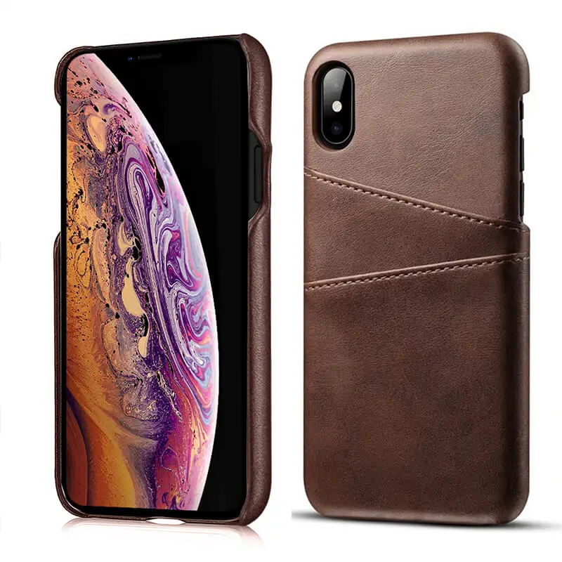 Brown Для iPhone XS MAX кожаный чехол с отделениями для кредитных карт задняя крышка чехол s для iPhone X XR 6 6S 7 8 Plus 11 pro max чехол кожаный чехол - Цвет: Brown