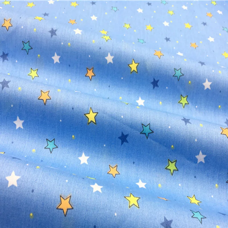 Изящная хлопковая ткань темно синего цвета с мультяшным принтом Десерт