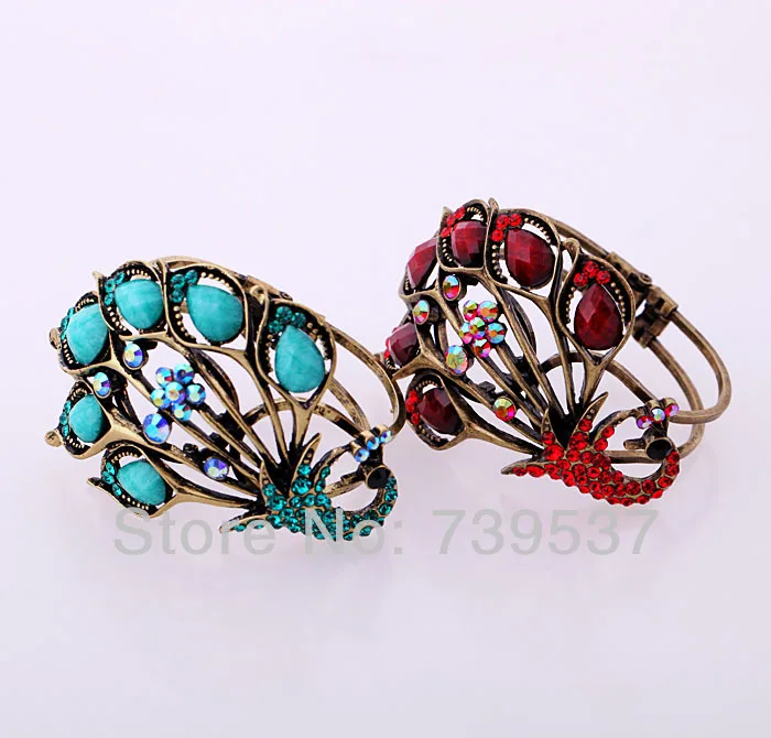 2017 Новый дизайн Кристальный поп народный стиль браслет в виде павлина для женщин