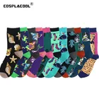 Носки женские хлопковые с рисунком русалки, 12 видов